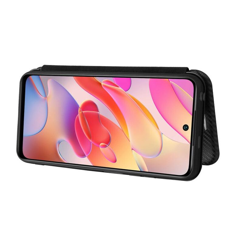 Capa De Celular Para Poco M3 Pro 5G Flip Fibra De Carbono Colorida