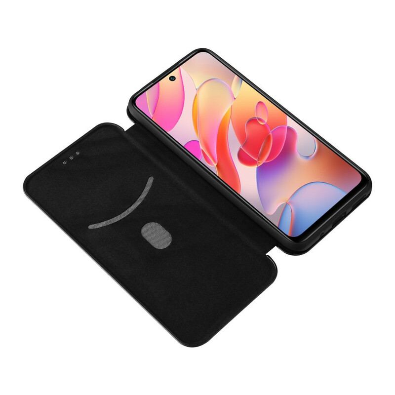 Capa De Celular Para Poco M3 Pro 5G Flip Fibra De Carbono Colorida