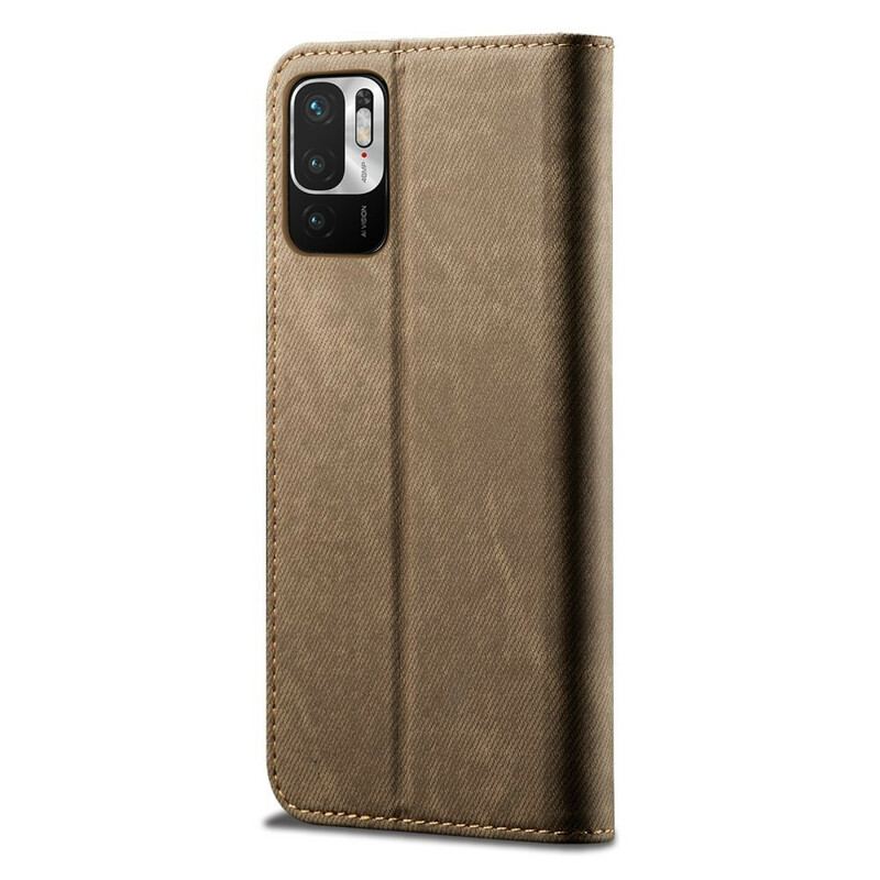 Capa De Celular Para Poco M3 Pro 5G Flip Tecido Jeans