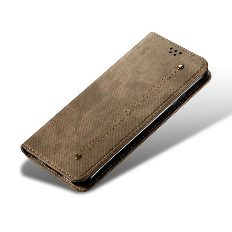 Capa De Celular Para Poco M3 Pro 5G Flip Tecido Jeans