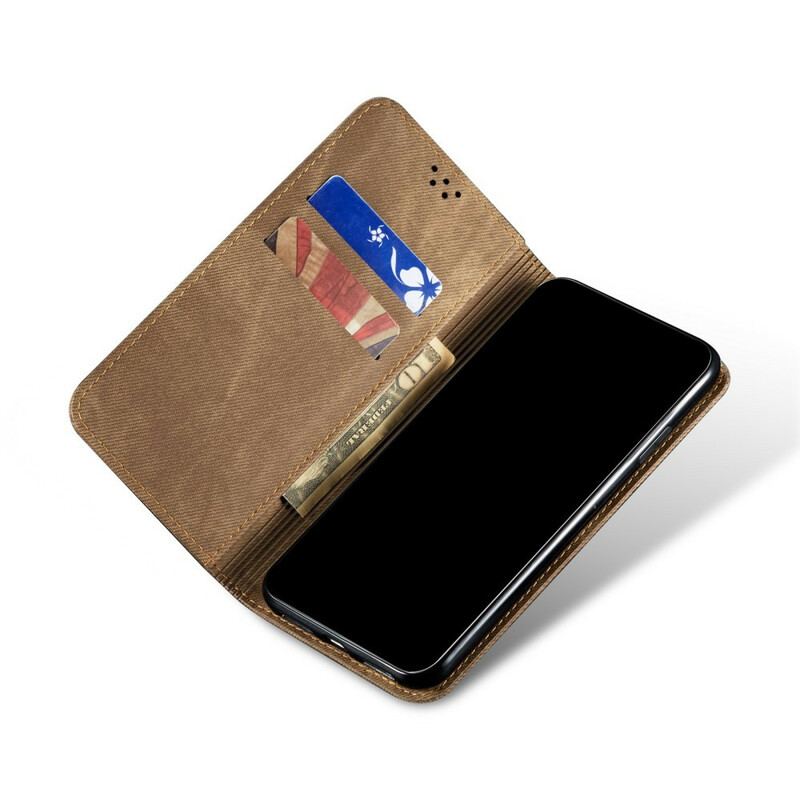 Capa De Celular Para Poco M3 Pro 5G Flip Tecido Jeans