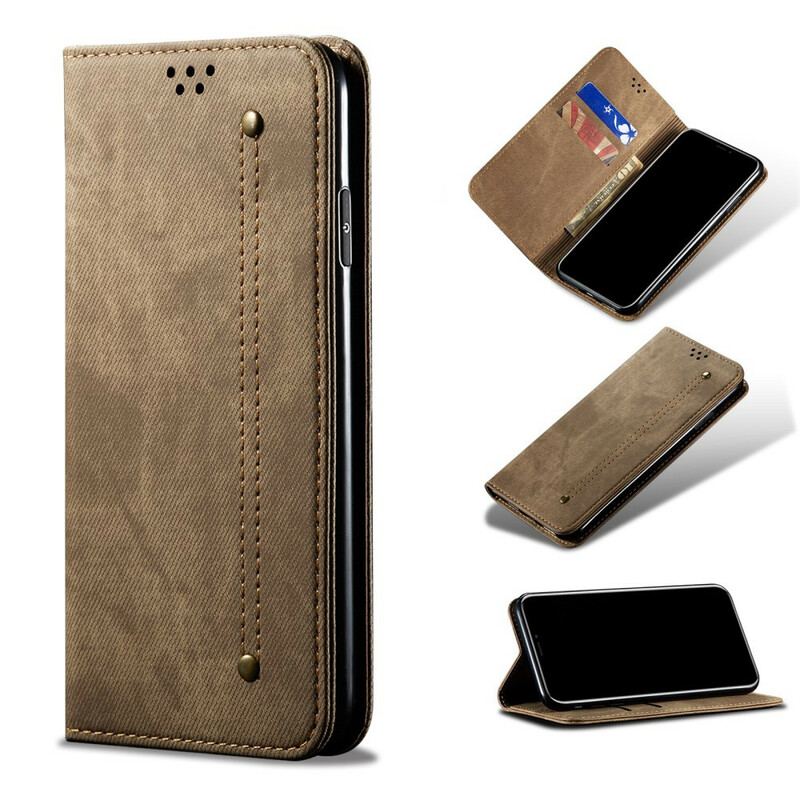 Capa De Celular Para Poco M3 Pro 5G Flip Tecido Jeans