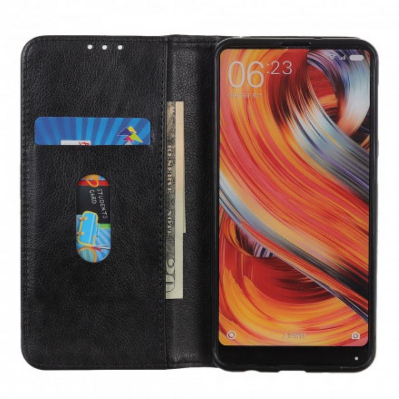 Capa De Celular Para Poco M3 Pro 5G Flip Versão Couro Rachado Lichia