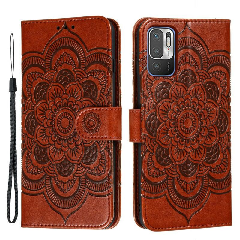 Capa De Couro Para Poco M3 Pro 5G Mandala Completa