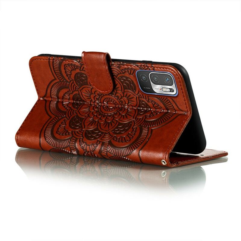 Capa De Couro Para Poco M3 Pro 5G Mandala Completa