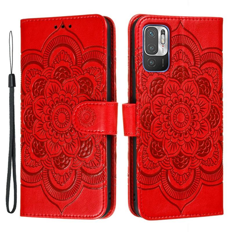 Capa De Couro Para Poco M3 Pro 5G Mandala Completa