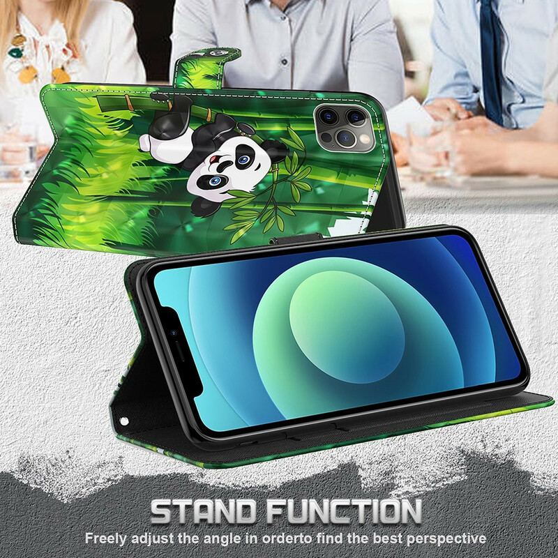 Capa De Couro Para Poco M3 Pro 5G Panda E Bambu