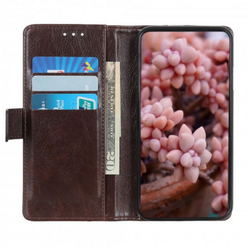 Capa Em Pele Para Poco M3 Pro 5G Rebites Vintage Estilo Couro Napa