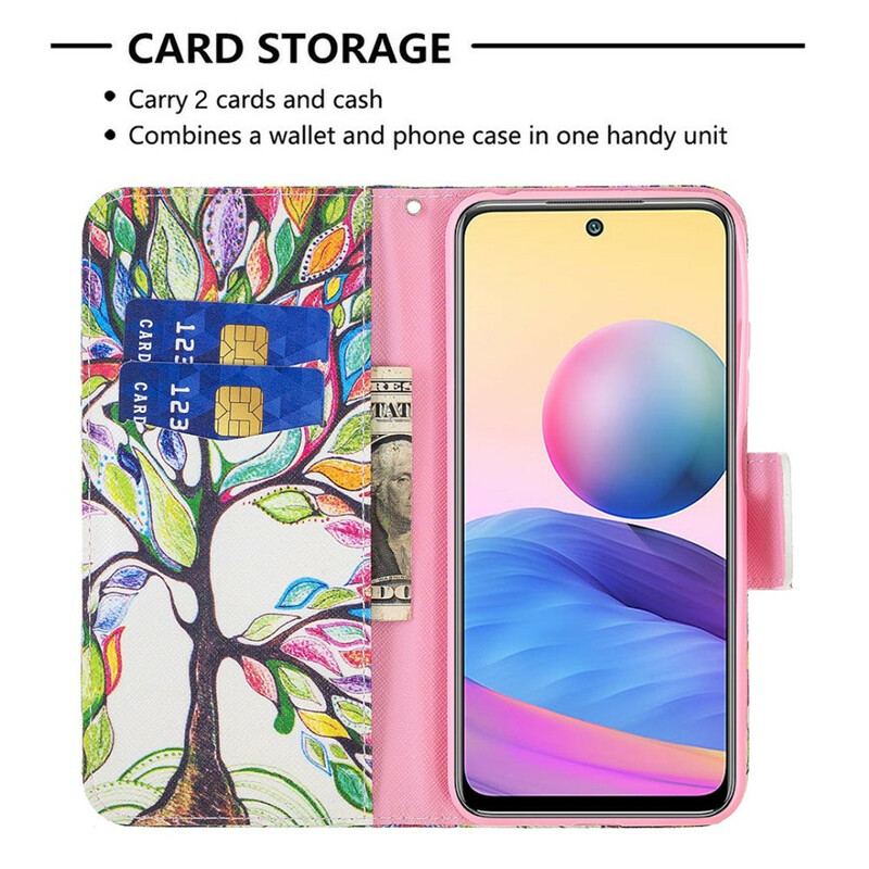 Capa Flip Para Poco M3 Pro 5G Árvore Colorida