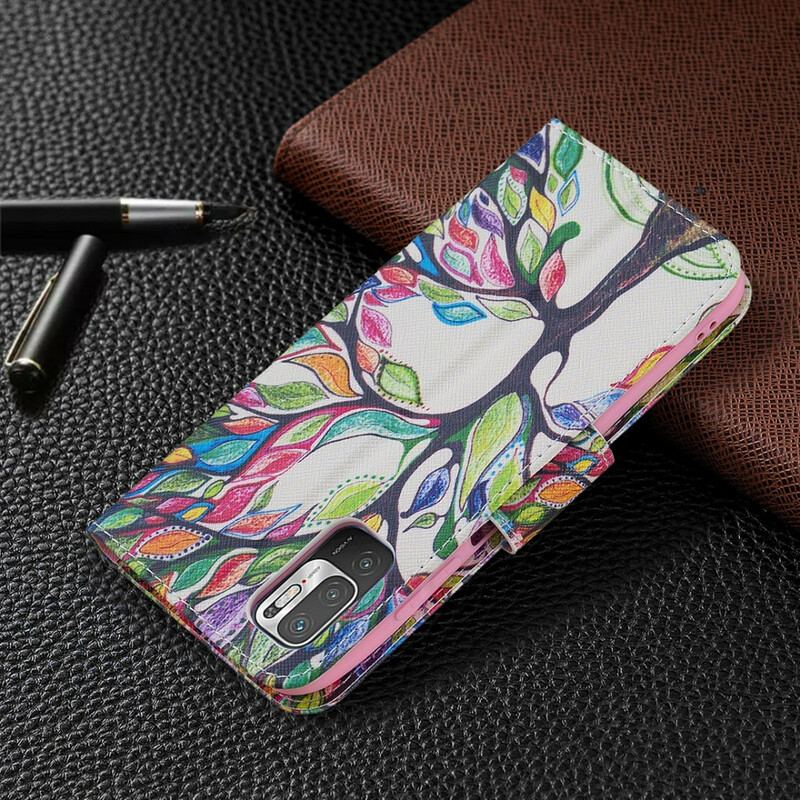 Capa Flip Para Poco M3 Pro 5G Árvore Colorida