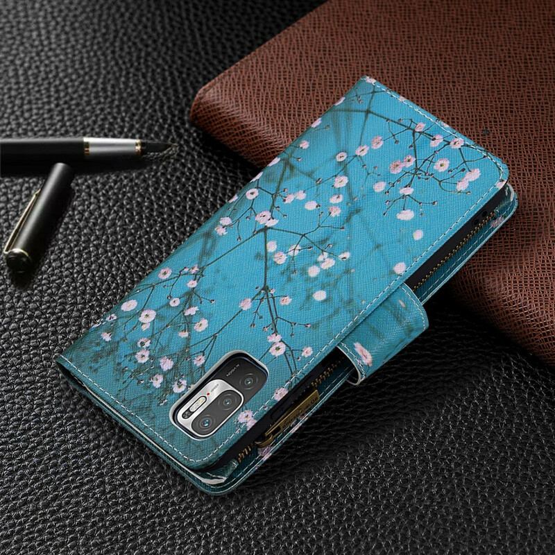 Capa Flip Para Poco M3 Pro 5G Bolso De Árvore Com Zíper