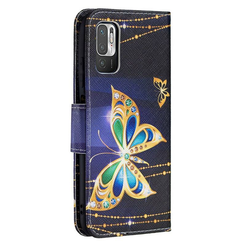 Capa Flip Para Poco M3 Pro 5G Borboleta Mágica