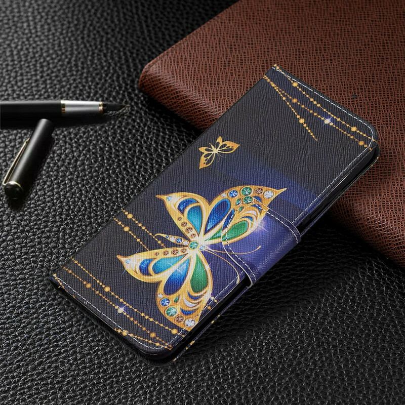 Capa Flip Para Poco M3 Pro 5G Borboleta Mágica