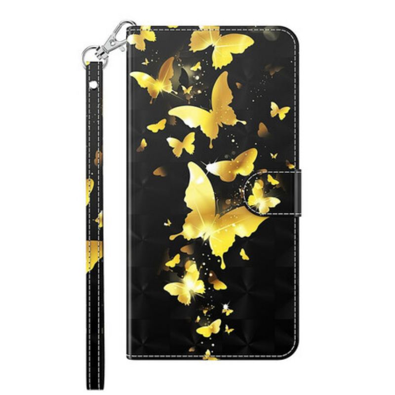 Capa Flip Para Poco M3 Pro 5G Borboletas Amarelas