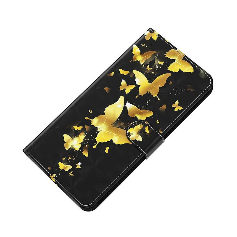 Capa Flip Para Poco M3 Pro 5G Borboletas Amarelas