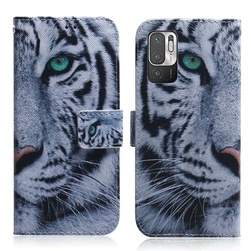 Capa Flip Para Poco M3 Pro 5G Cara De Tigre