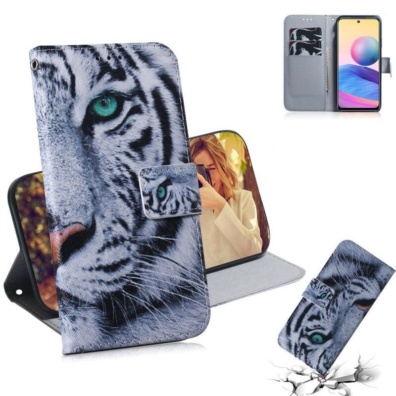 Capa Flip Para Poco M3 Pro 5G Cara De Tigre