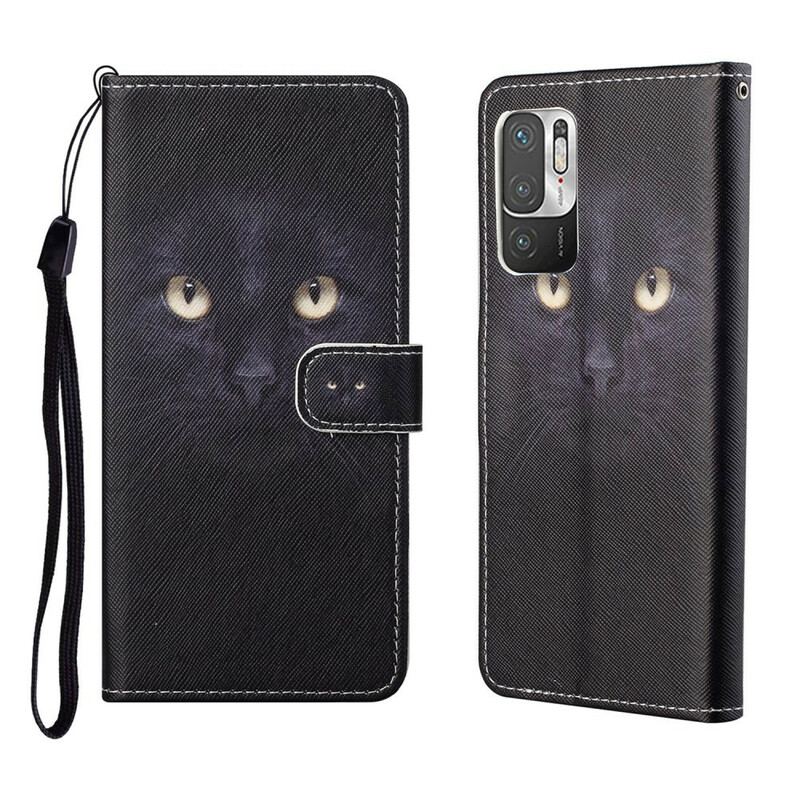 Capa Flip Para Poco M3 Pro 5G De Cordão Leopardo Strappy