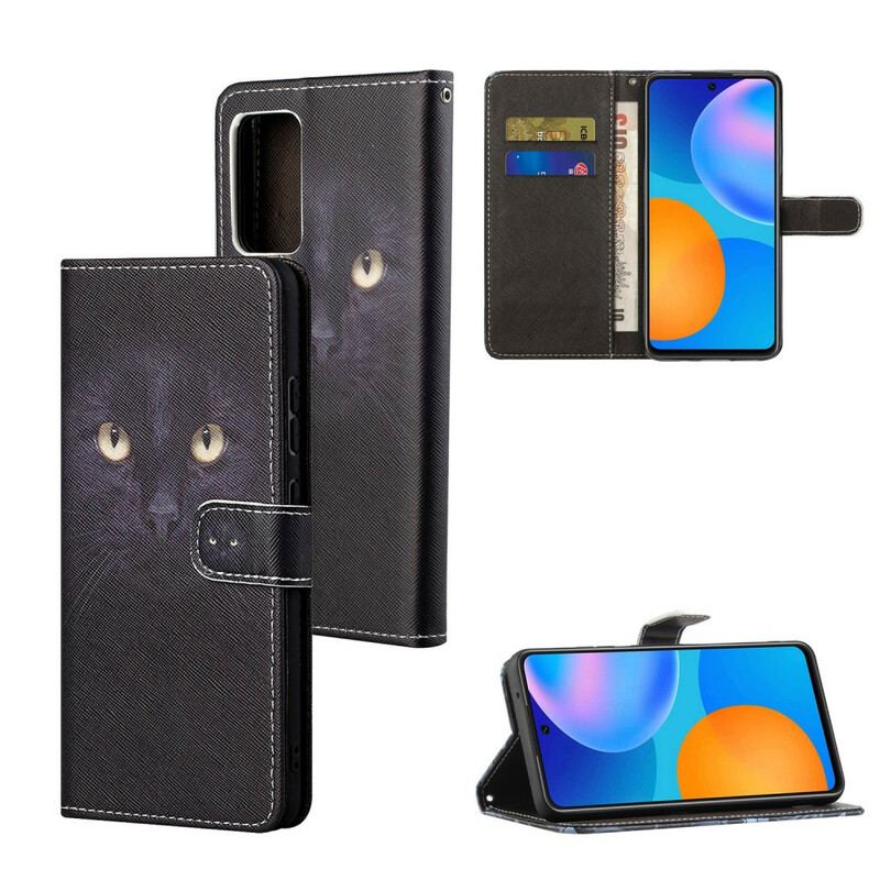 Capa Flip Para Poco M3 Pro 5G De Cordão Olhos De Gato Com Tiras