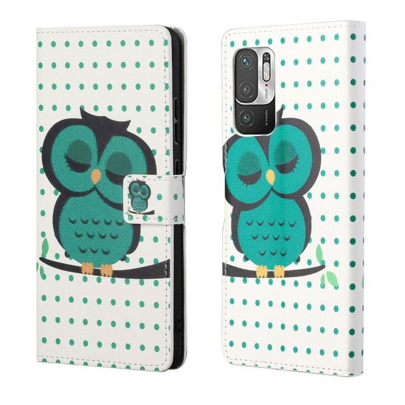 Capa Flip Para Poco M3 Pro 5G Coruja Adormecida