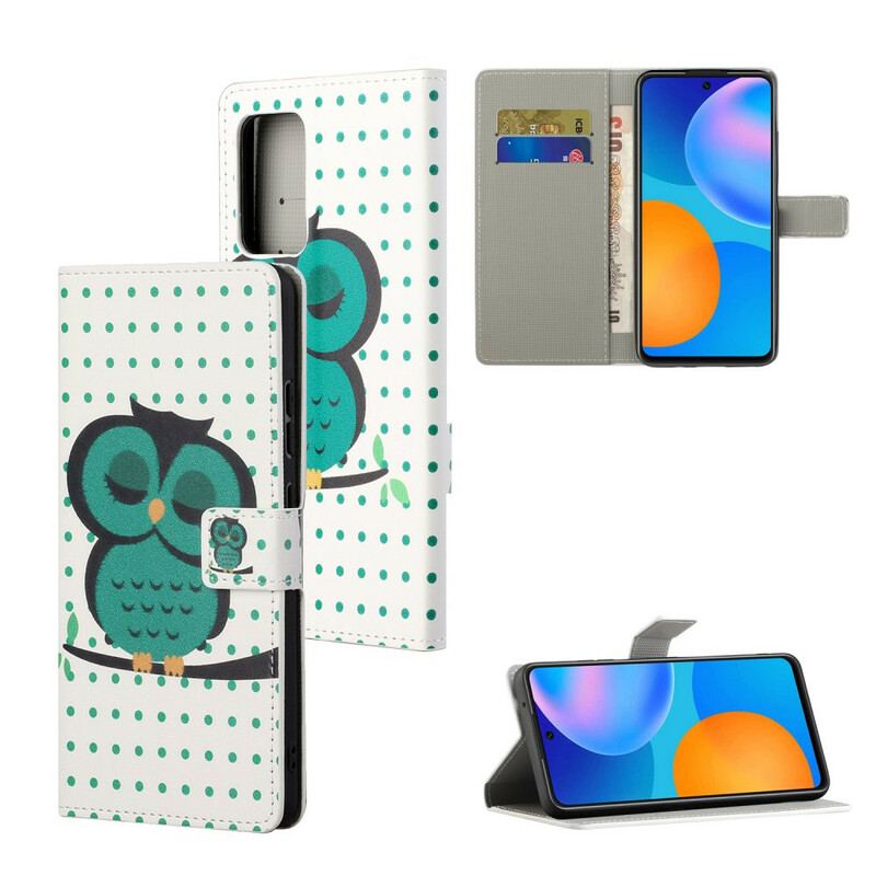 Capa Flip Para Poco M3 Pro 5G Coruja Adormecida