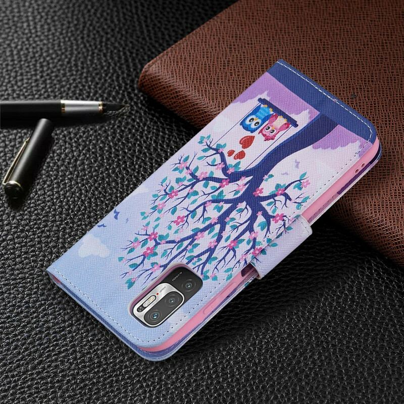 Capa Flip Para Poco M3 Pro 5G Corujas No Balanço