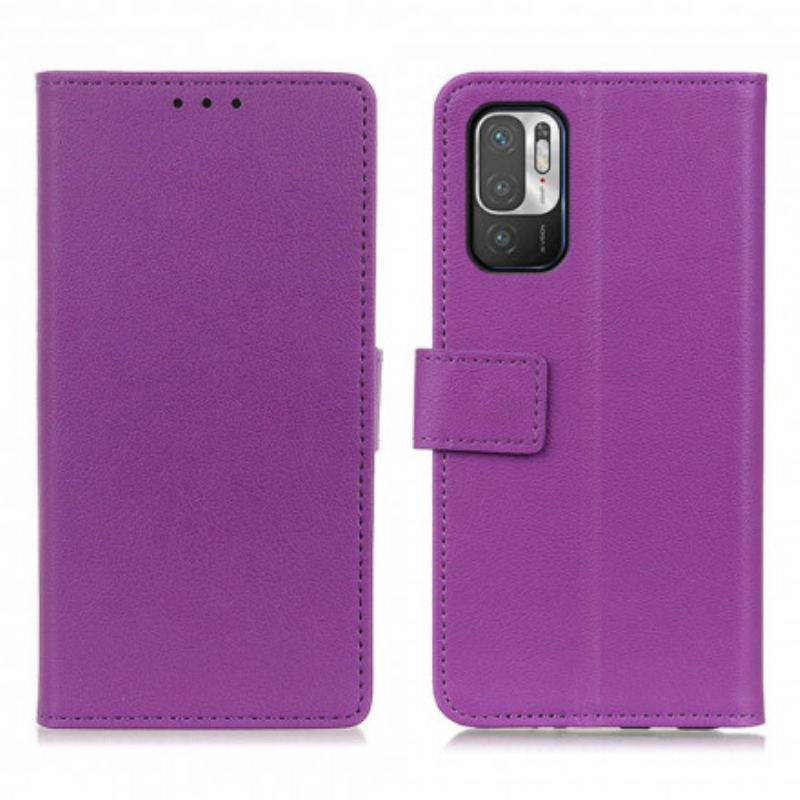 Capa Flip Para Poco M3 Pro 5G Couro Falso Clássico