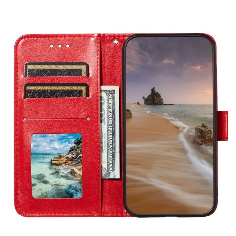 Capa Flip Para Poco M3 Pro 5G Design De Couro Com Alça