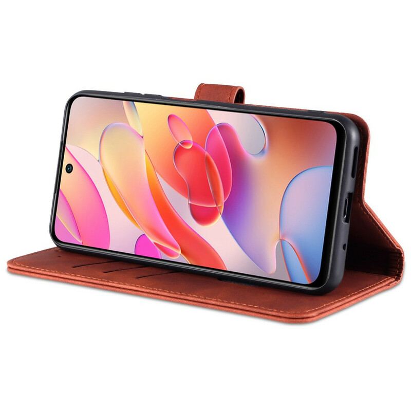 Capa Flip Para Poco M3 Pro 5G Efeito Couro Azns