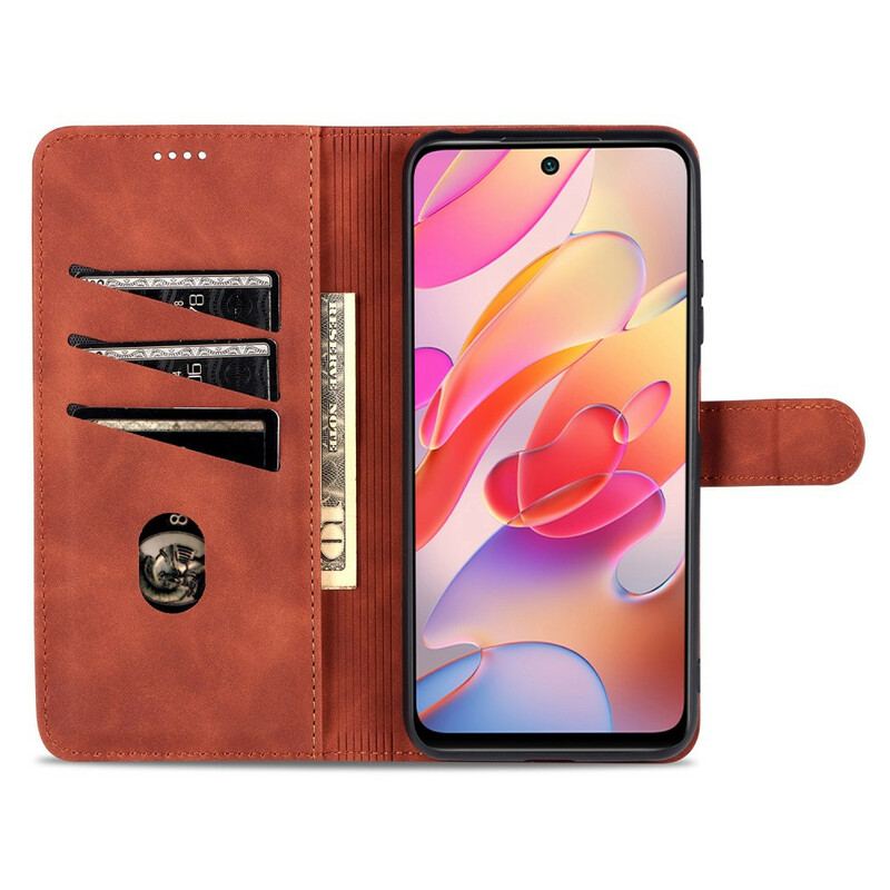 Capa Flip Para Poco M3 Pro 5G Efeito Couro Azns