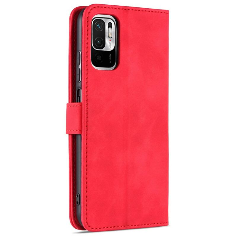 Capa Flip Para Poco M3 Pro 5G Efeito Couro Azns