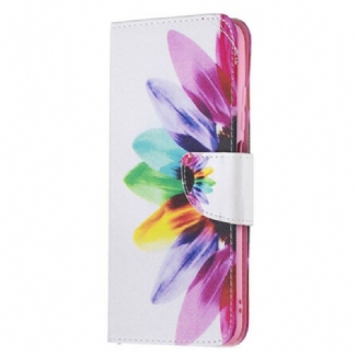 Capa Flip Para Poco M3 Pro 5G Flor Aquarela