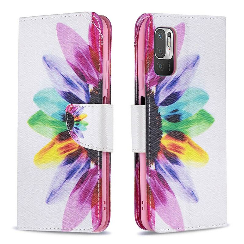 Capa Flip Para Poco M3 Pro 5G Flor Aquarela