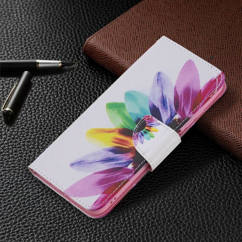 Capa Flip Para Poco M3 Pro 5G Flor Aquarela