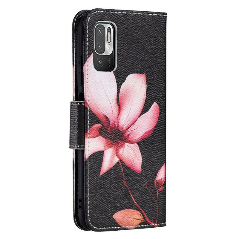 Capa Flip Para Poco M3 Pro 5G Flor Rosa