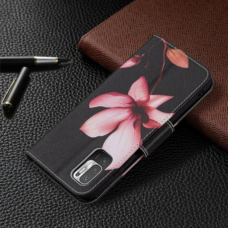 Capa Flip Para Poco M3 Pro 5G Flor Rosa