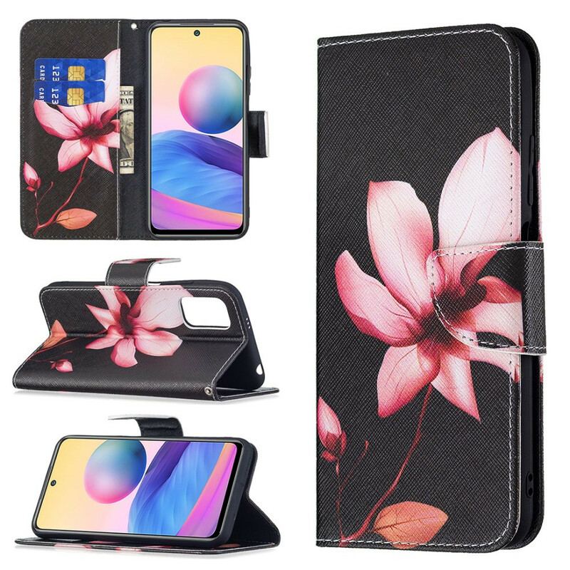 Capa Flip Para Poco M3 Pro 5G Flor Rosa