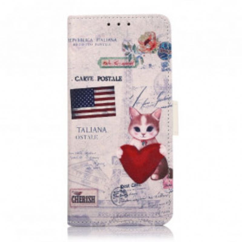 Capa Flip Para Poco M3 Pro 5G Gato Viajante