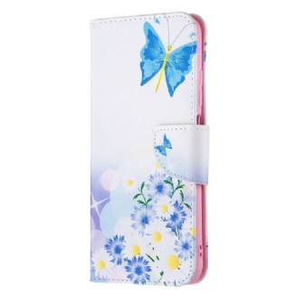 Capa Folio Para Poco M3 Pro 5G Borboletas E Flores