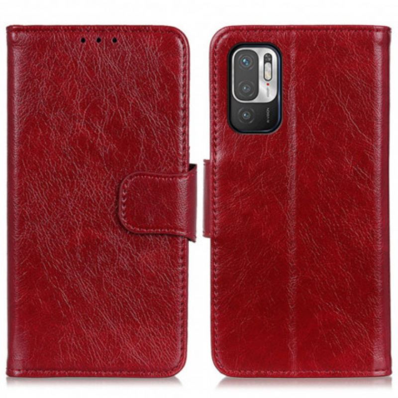 Capa Folio Para Poco M3 Pro 5G Couro Napa Rachado