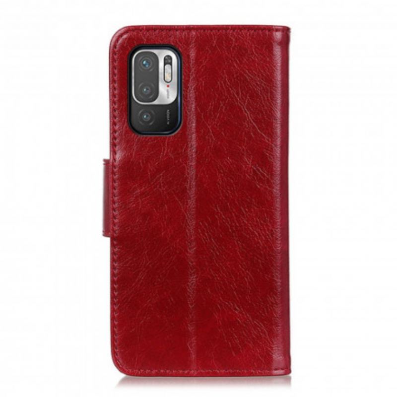 Capa Folio Para Poco M3 Pro 5G Couro Napa Rachado