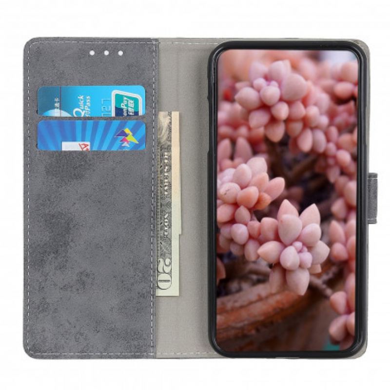 Capa Folio Para Poco M3 Pro 5G Efeito Couro Vintage