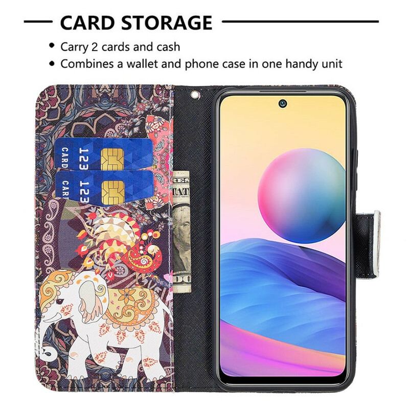 Capa Folio Para Poco M3 Pro 5G Elefante Indiano