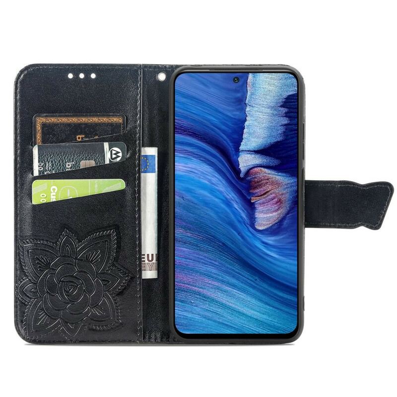 Capa Folio Para Poco M3 Pro 5G Meia Borboleta