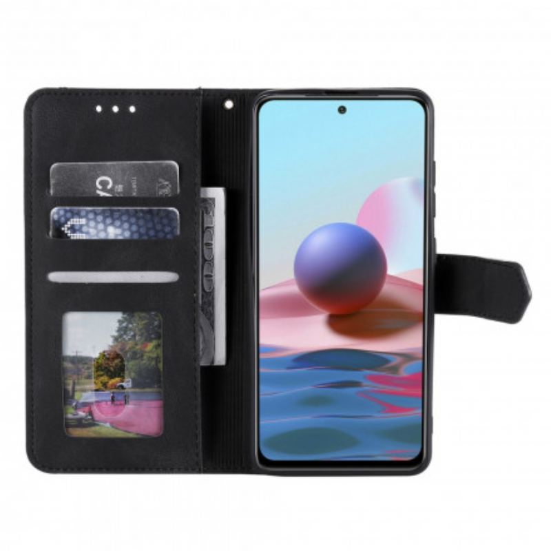 Capa Folio Para Poco M3 Pro 5G Rebites Bicolores De Couro Falso