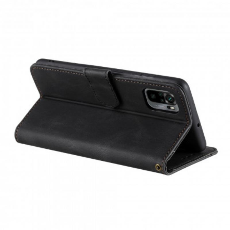 Capa Folio Para Poco M3 Pro 5G Rebites Bicolores De Couro Falso