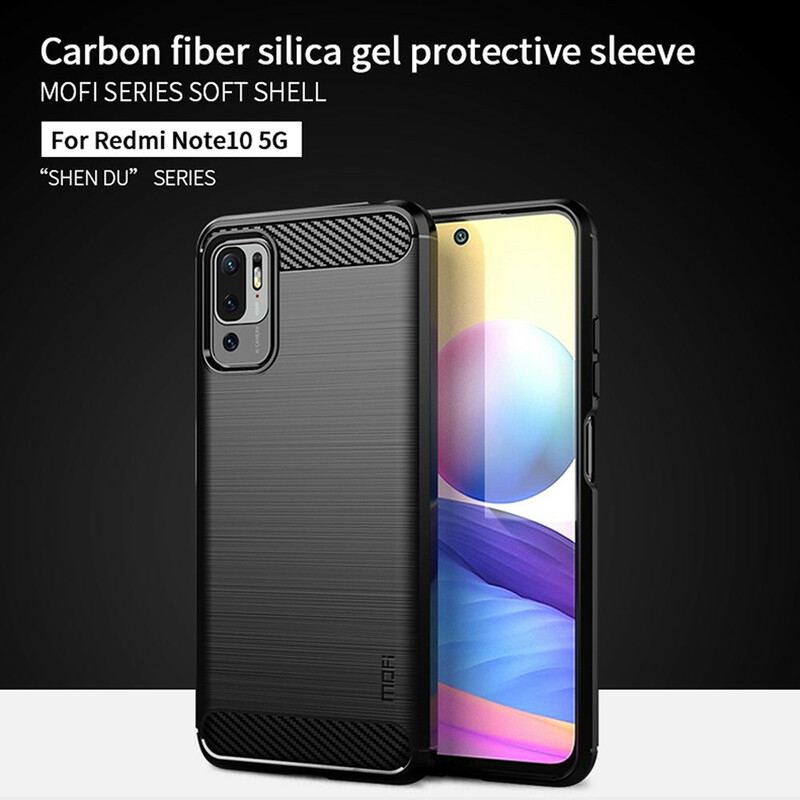 Capa Para Poco M3 Pro 5G Fibra De Carbono Escovada Mofi