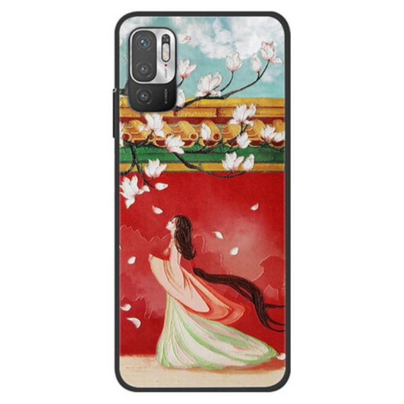 Capa Para Poco M3 Pro 5G Mulher Flor