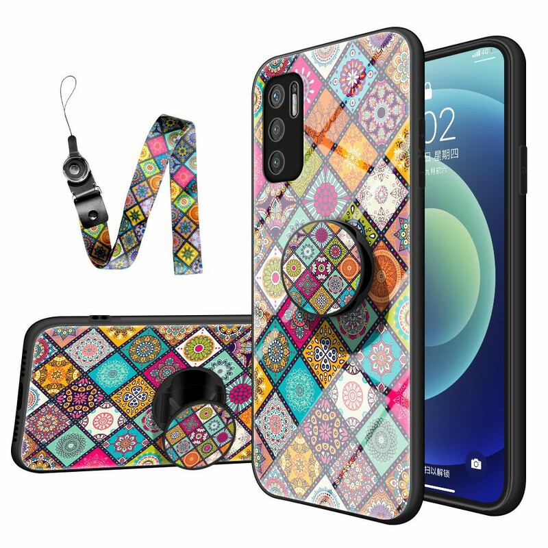 Capa Para Poco M3 Pro 5G Suporte Magnético Patchwork