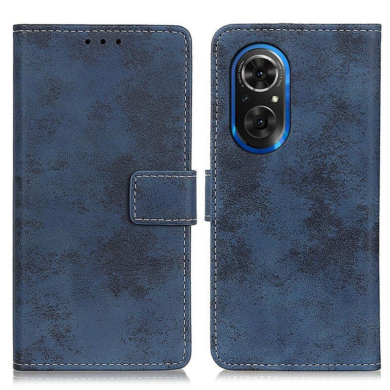 Capa Flip Para Honor 50 SE Efeito Couro Vintage